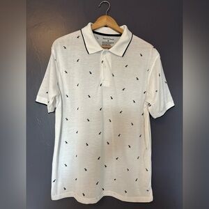 MARX & DUTCH Cotton Blend Collared Bird Print Polo EUC Size Medium